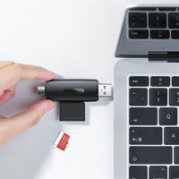 adapteris SD / micro SD kortelių skaitytuvas (USB C), juodas (CM304)