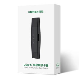 adapteris SD / micro SD kortelių skaitytuvas (USB C), juodas (CM304)