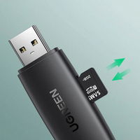 adapteris SD / micro SD kortelių skaitytuvas (USB C), juodas (CM304)