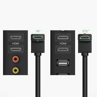 kampinis HDMI kabelis (90°) 4K 2 m juodas (HD103)