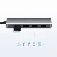 USB šakotuvas - 4x USB 3.2 Gen 1 su micro USB maitinimo prievadu, pilkos spalvos (CM219 50985)