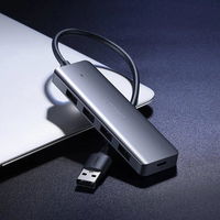 USB šakotuvas - 4x USB 3.2 Gen 1 su micro USB maitinimo prievadu, pilkos spalvos (CM219 50985)