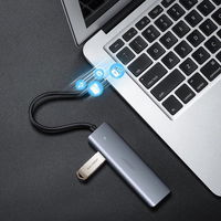 USB šakotuvas - 4x USB 3.2 Gen 1 su micro USB maitinimo prievadu, pilkos spalvos (CM219 50985)