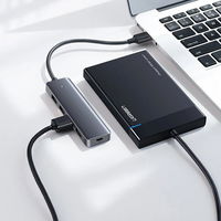 USB šakotuvas - 4x USB 3.2 Gen 1 su micro USB maitinimo prievadu, pilkos spalvos (CM219 50985)