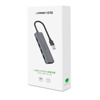 USB šakotuvas - 4x USB 3.2 Gen 1 su micro USB maitinimo prievadu, pilkos spalvos (CM219 50985)