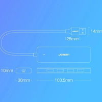 USB šakotuvas - 4x USB 3.2 Gen 1 su micro USB maitinimo prievadu, pilkos spalvos (CM219 50985)