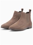 Mens leather boots - dark beige V4 OM-FOCS-0134