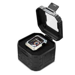Kingxbar CYF140 2in1 tvirtas dėklas Apple Watch SE , 6, 5, 4 (44 mm) nerūdijančio plieno su sidabriniu dirželiu