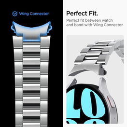 Spigen Modern Fit dirželis Samsung Galaxy Watch 6 (44 mm) - sidabrinis