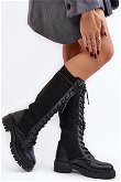 Moteriški auliniai batai su raišteliais ir elastinga viršutine dalimi, juodi Virxinia