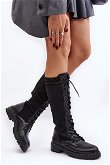 Moteriški auliniai batai su raišteliais ir elastinga viršutine dalimi, juodi Virxinia