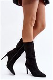 Moteriški puspadžiai batai su smailiu kulnu Black Odetteia