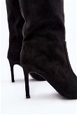 Moteriški puspadžiai batai su smailiu kulnu Black Odetteia