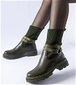 Tamsiai žali kojinėmis šilti Picker batai