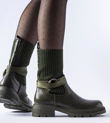 Tamsiai žali kojinėmis šilti Picker batai