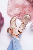 Lu Boo Smėlio spalvos zomšiniai batai su išpjovomis Roko mergina