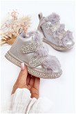 Odiniai vaikiški šilti sniego batai Silver Leela