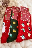 Vyriškos medvilninės kalėdinės kojinės tamsiai žalios spalvos modeliai
