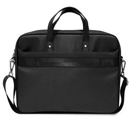 Guess rankinė GUCB15PSATLK 16 juoda / juoda Saffiano trikampio logotipas (HRT122489)