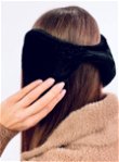 Moteriškos kailinės ausinės už galvos GRANDO BLACK