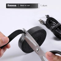 Baseus Rainbow Circle kabliukų ir kilpų dirželiai - velcro juosta kabelių organizatoriui 1 m juoda (ACMGT-E01)