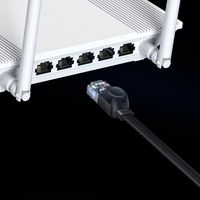 Baseus Speed Six plokščias tinklo kabelis RJ45 1000Mbps 2 m juodas (WKJS000101)
