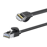 Baseus Speed Six plokščias tinklo kabelis RJ45 1000Mbps 2 m juodas (WKJS000101)