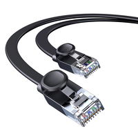 Baseus Speed Six plokščias tinklo kabelis RJ45 1000Mbps 2 m juodas (WKJS000101)
