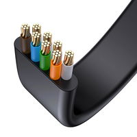 Baseus Speed Six plokščias tinklo kabelis RJ45 1000Mbps 2 m juodas (WKJS000101)