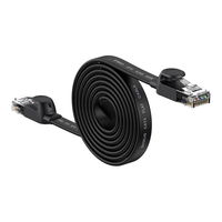 Baseus Speed Six plokščias tinklo kabelis RJ45 1000Mbps 2 m juodas (WKJS000101)