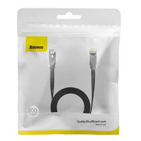 Baseus Speed Six plokščias tinklo kabelis RJ45 1000Mbps 2 m juodas (WKJS000101)