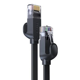 Baseus Speed Six plokščias tinklo kabelis RJ45 1000Mbps 2 m juodas (WKJS000101)