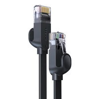 Baseus Speed Six plokščias tinklo kabelis RJ45 1000Mbps 2 m juodas (WKJS000101)