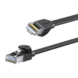 Baseus didelės spartos šešių tipų RJ45 Gigabitinio tinklo kabelis (plokščias kabelis)15 m juodas