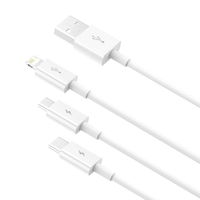 [ ] Baseus Superior 3in1 USB kabelis - Lightning / C tipo USB / micro USB 3,5 A 1,5 m baltas (CAMLTYS-02)