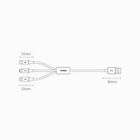 [ ] Baseus Superior 3in1 USB kabelis - Lightning / C tipo USB / micro USB 3,5 A 1,5 m baltas (CAMLTYS-02)