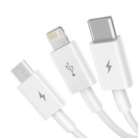 [ ] Baseus Superior 3in1 USB kabelis - Lightning / C tipo USB / micro USB 3,5 A 1,5 m baltas (CAMLTYS-02)