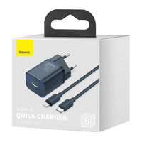 [ ] Baseus Super Si 1C greitas sieninis įkroviklis USB C tipo 20 W Power Delivery + USB C tipo - Lightning kabelis 1 m mėlynas (TZCCSUP-B03)