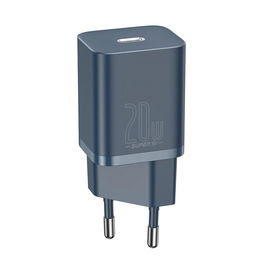 [ ] Baseus Super Si 1C greitas sieninis įkroviklis USB C tipo 20 W Power Delivery + USB C tipo - Lightning kabelis 1 m mėlynas (TZCCSUP-B03)