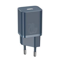 [ ] Baseus Super Si 1C greitas sieninis įkroviklis USB C tipo 20 W Power Delivery + USB C tipo - Lightning kabelis 1 m mėlynas (TZCCSUP-B03)