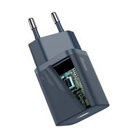 [ ] Baseus Super Si 1C greitas sieninis įkroviklis USB C tipo 20 W Power Delivery + USB C tipo - Lightning kabelis 1 m mėlynas (TZCCSUP-B03)