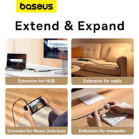 Baseus 10 Gb/s ilginamasis kabelis 0,5 m juodas