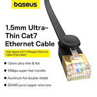 Baseus greitas RJ45 kat. tinklo kabelis. 7 10 Gbps 2 m plokščias juodas