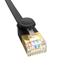 Baseus greitas RJ45 kat. tinklo kabelis. 7 10 Gbps 2 m plokščias juodas