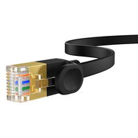 Baseus greitas RJ45 kat. tinklo kabelis. 7 10 Gbps 2 m plokščias juodas