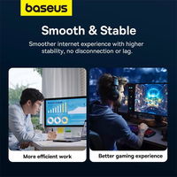 Baseus greitojo interneto kabelis RJ45 cat.7 10Gbps 5 m pintas juodas