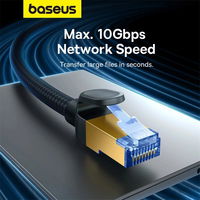 Baseus greitojo interneto kabelis RJ45 cat.7 10Gbps 5 m pintas juodas