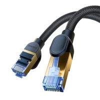 Baseus greitojo interneto kabelis RJ45 cat.7 10Gbps 1 m pintas juodas