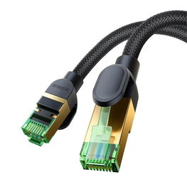 Baseus greitas RJ45 kat. tinklo kabelis. 8 40Gbps 8 m pintas juodas