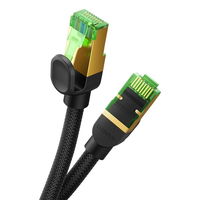 Baseus greitas RJ45 kat. tinklo kabelis. 8 40Gbps 8 m pintas juodas